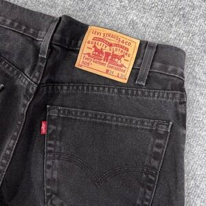 Vintage Levis 505 Jeans Men 34x30 (FITS 32) Black Regular Straight Y2K Denim